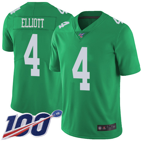 Men Philadelphia Eagles #4 Jake Elliott Limited Green Rush Vapor Untouchable NFL Jersey 100th Season Football